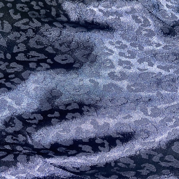 Navy animal print satin dress size S - Picture 3 of 3